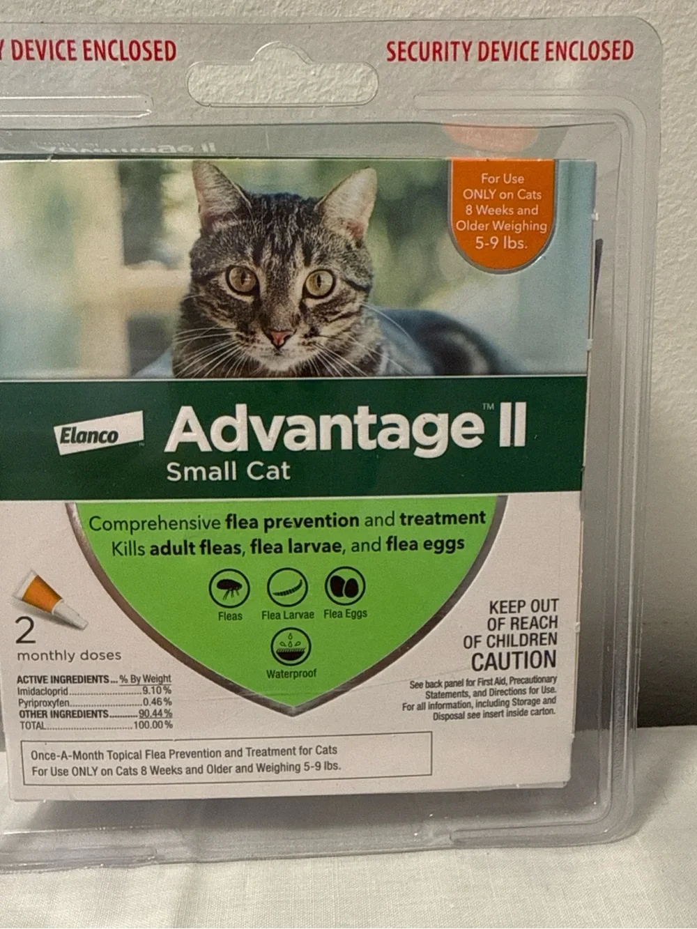 Elan Advantage II Small Cat Topical Flea Prevention - Green